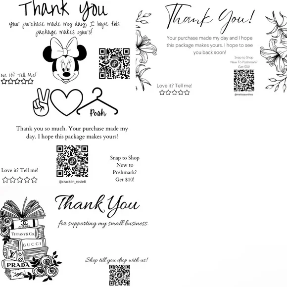 BUY NOW 300 Custom Thank You QR Stickers Mix & Match - Picture 10 of 13